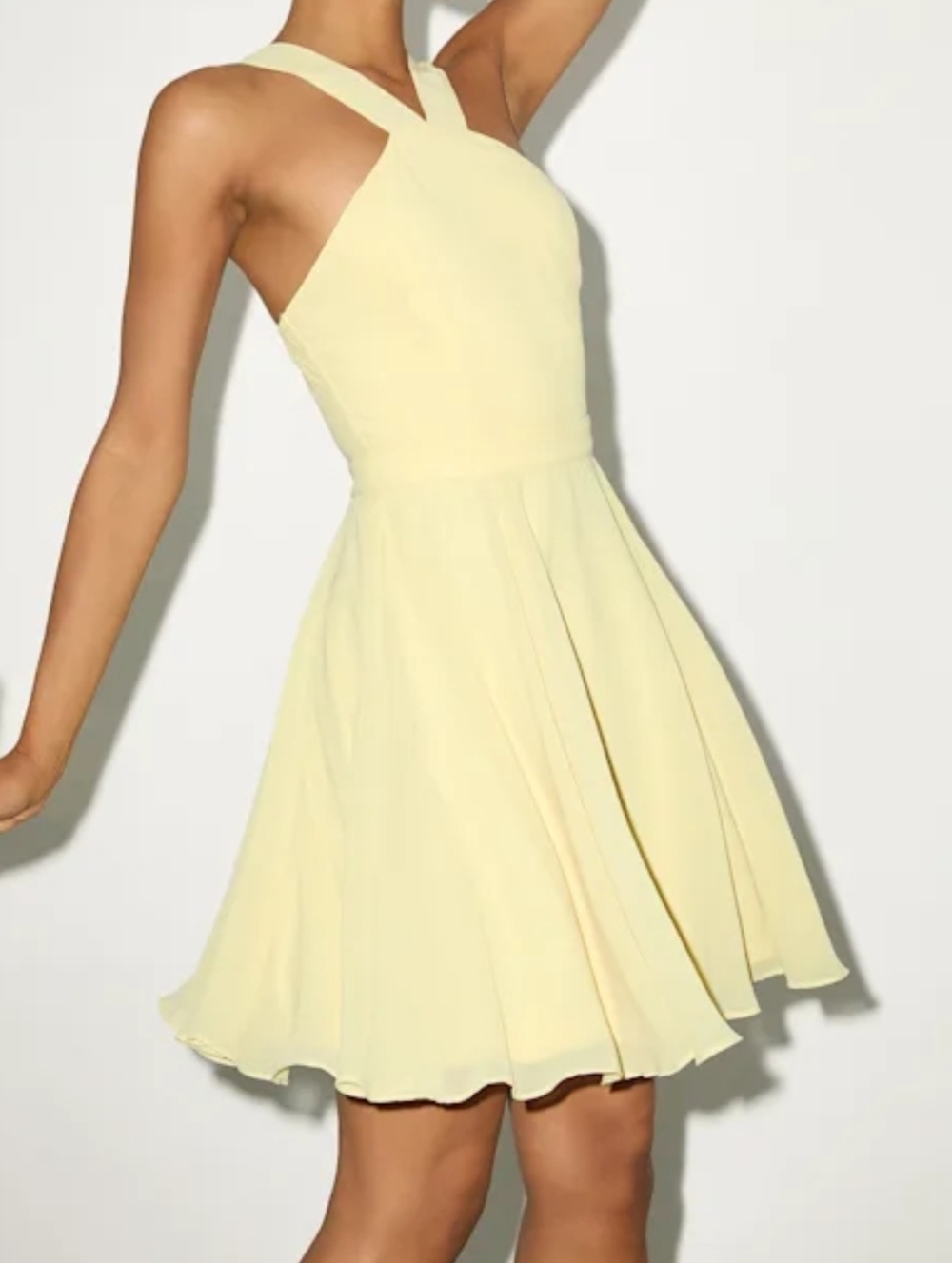 Yellow Halter Fit & Flare Dress
